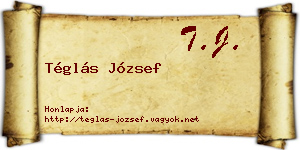 Téglás József névjegykártya